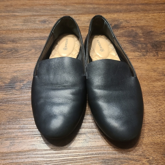 Birdies The Starling Black Leather Flats Shoes 6 - Picture 3 of 6